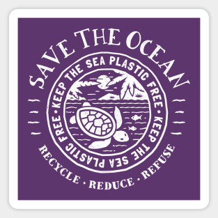 Keep the Sea Plastic Free - Turtle Tropical Beach Magnet